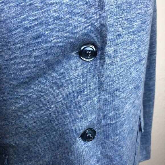 Majestic Filatures blue linen silk blend button front jacket size 3 or Medium - Picture 5 of 14